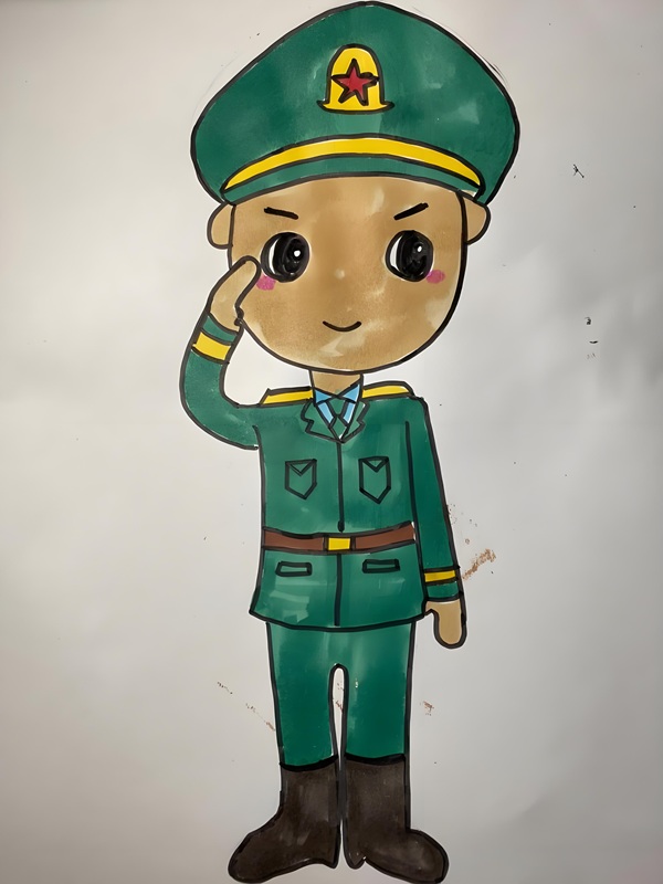 tranh vẽ chú bộ đội lớp 5