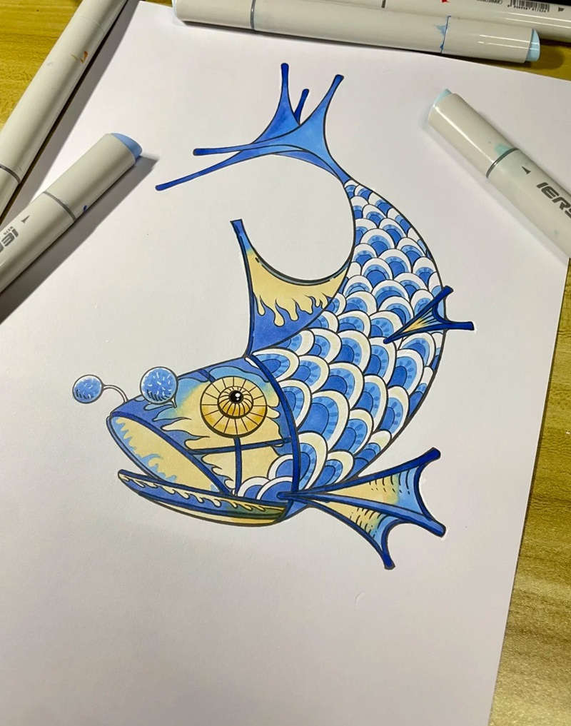 tranh vẽ con cá 21