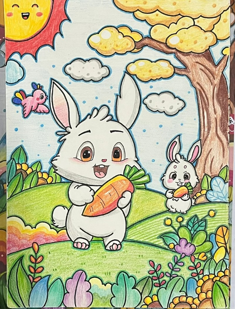 tranh vẽ con thỏ 10