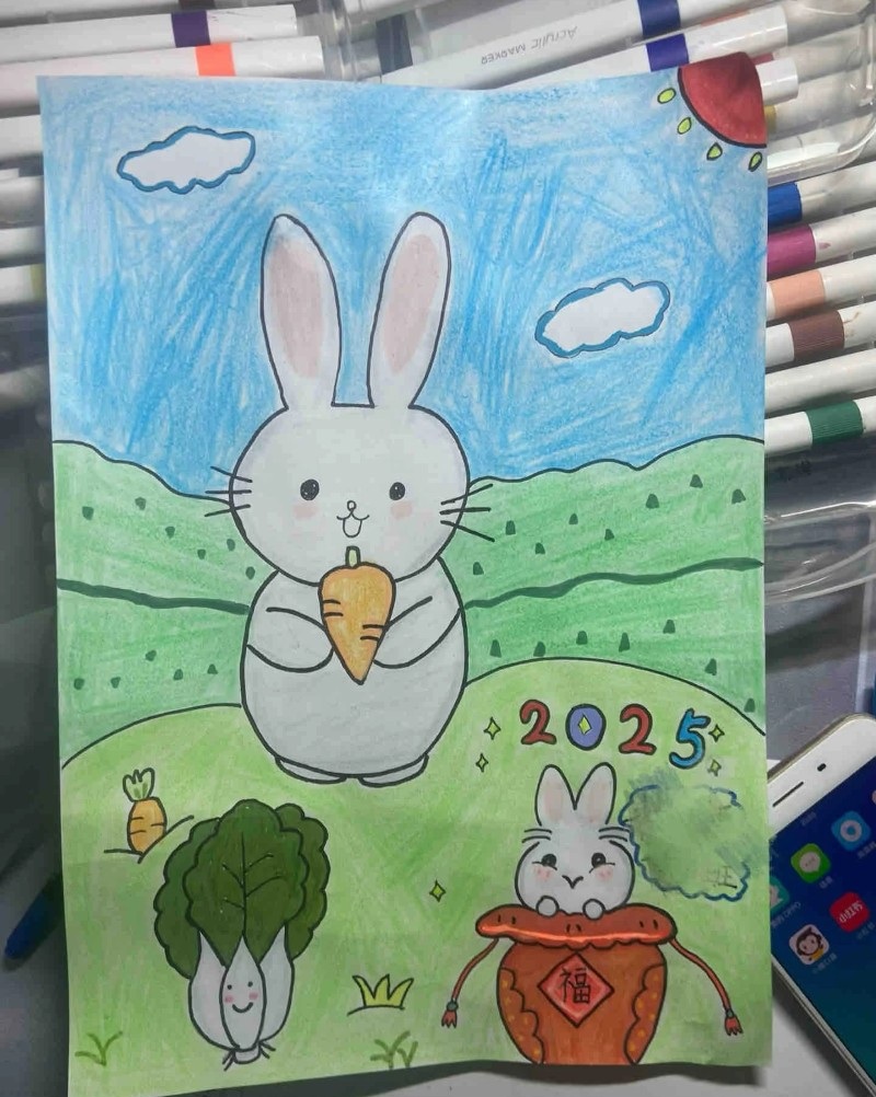 tranh vẽ con thỏ 11