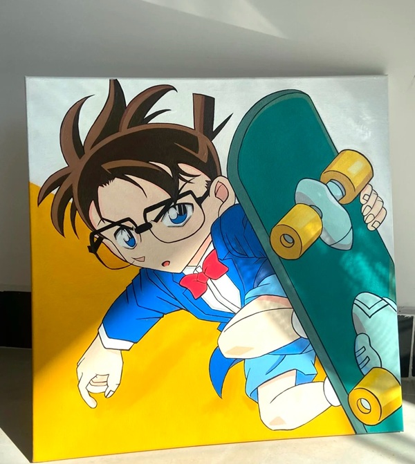 tranh vẽ conan chibi