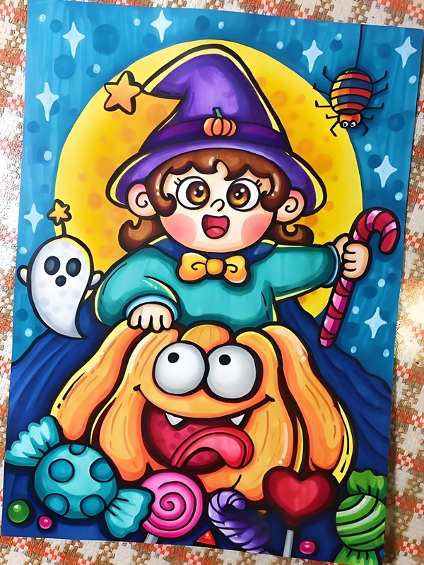tranh vẽ đề tài lễ hội halloween
