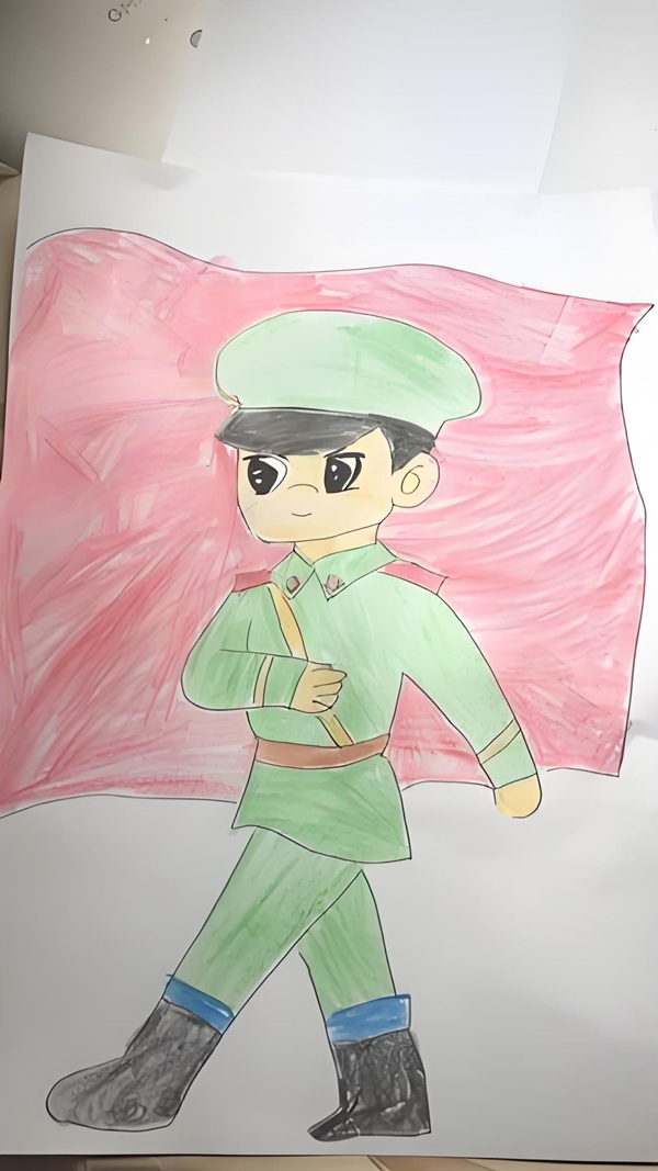 tranh vẽ hình ảnh chú bộ đội​
