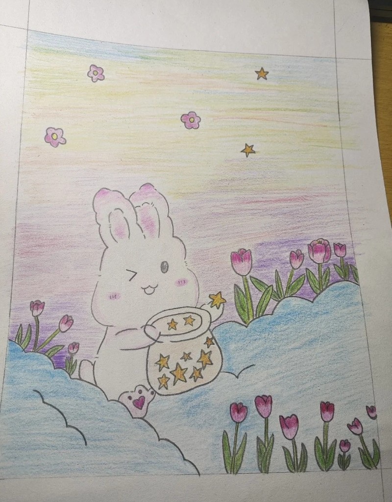 tranh vẽ con thỏ 