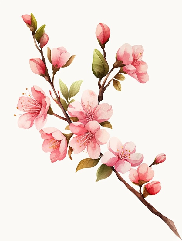 tranh vẽ hoa đào 33
