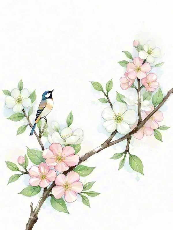 tranh vẽ hoa đào 38