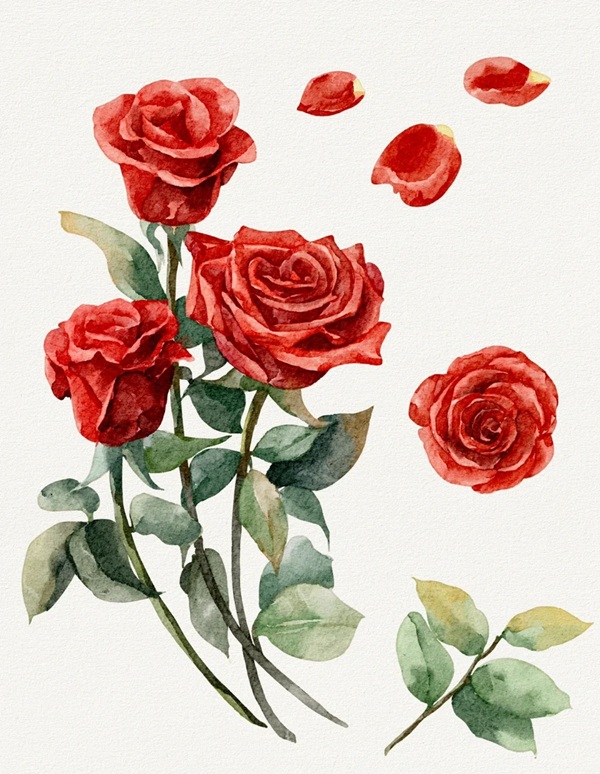 tranh vẽ hoa hồng 25