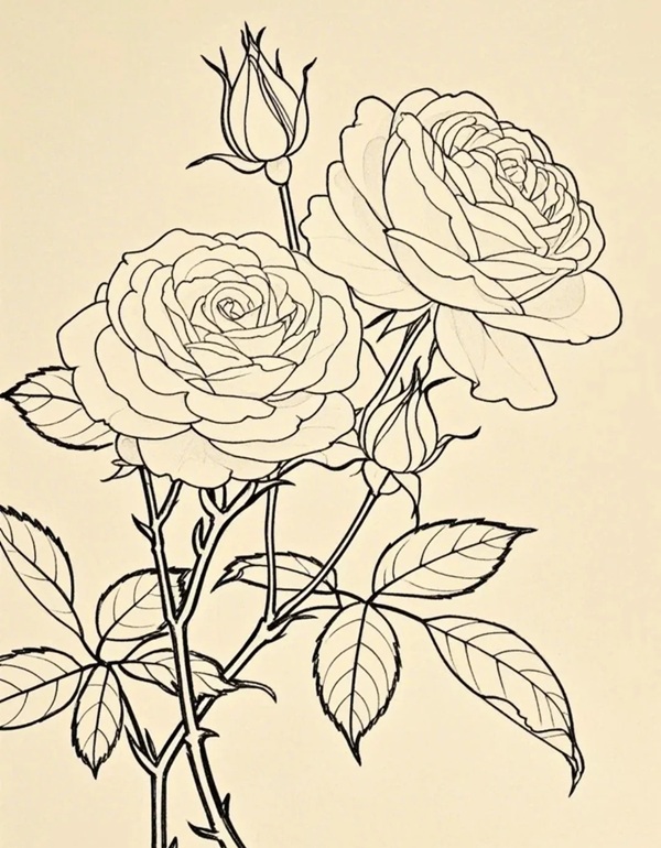 tranh vẽ hoa hồng 26