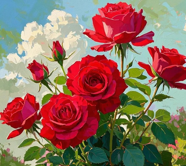 tranh vẽ hoa hồng 29