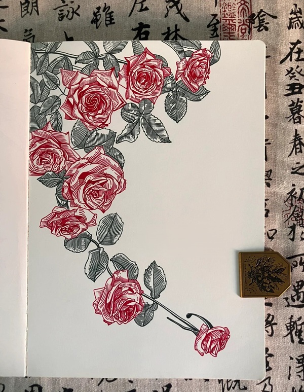 tranh vẽ hoa hồng 7