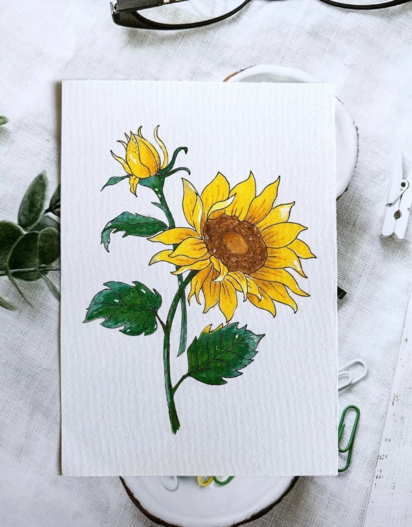 tranh vẽ hoa hướng dương 18
