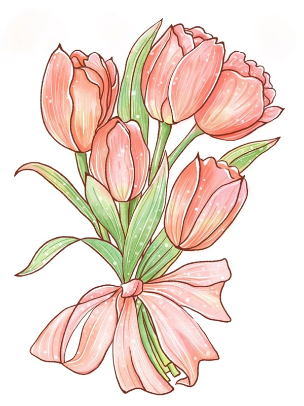 tran19h vẽ hoa tulip 