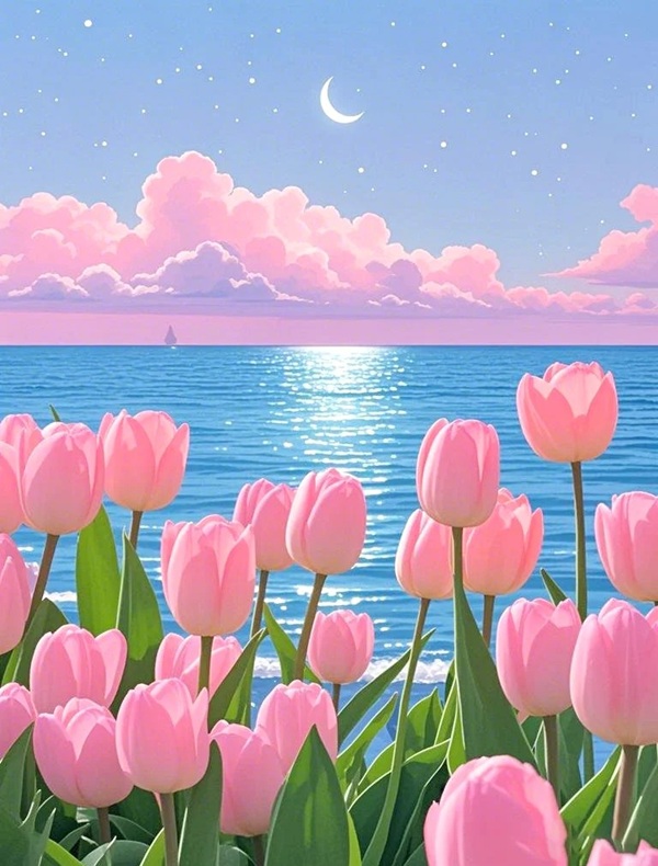 tranh vẽ hoa tulip 20