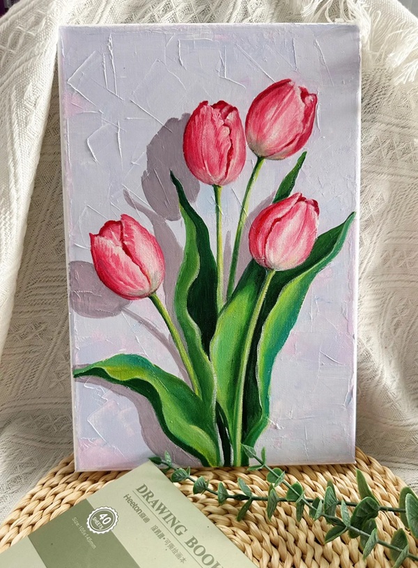 tranh vẽ hoa tulip 22