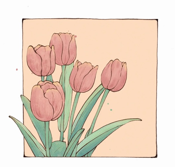 tranh vẽ hoa tulip 25