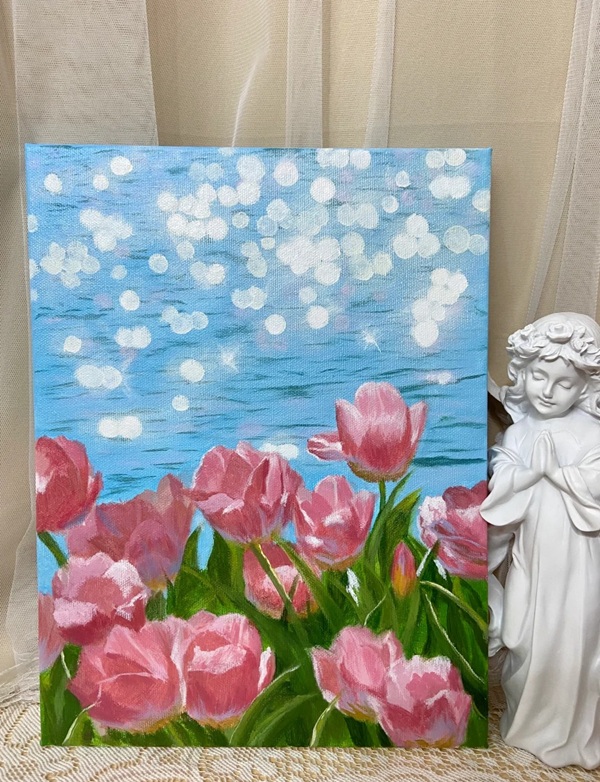 tranh vẽ hoa tulip 26
