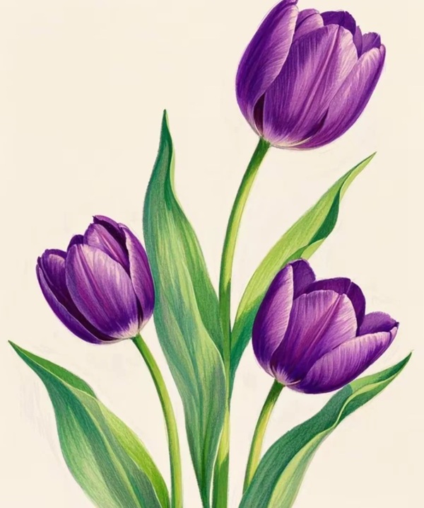 tranh vẽ hoa tulip 29