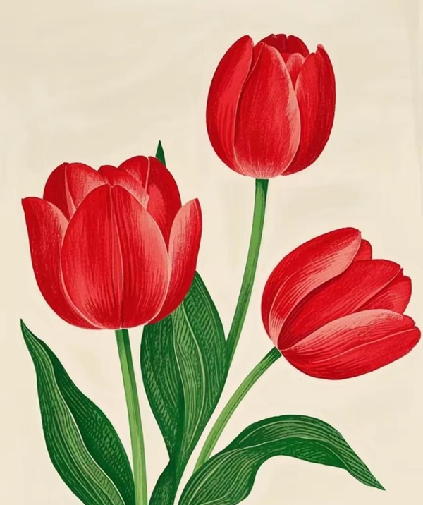 tranh vẽ hoa tulip 32