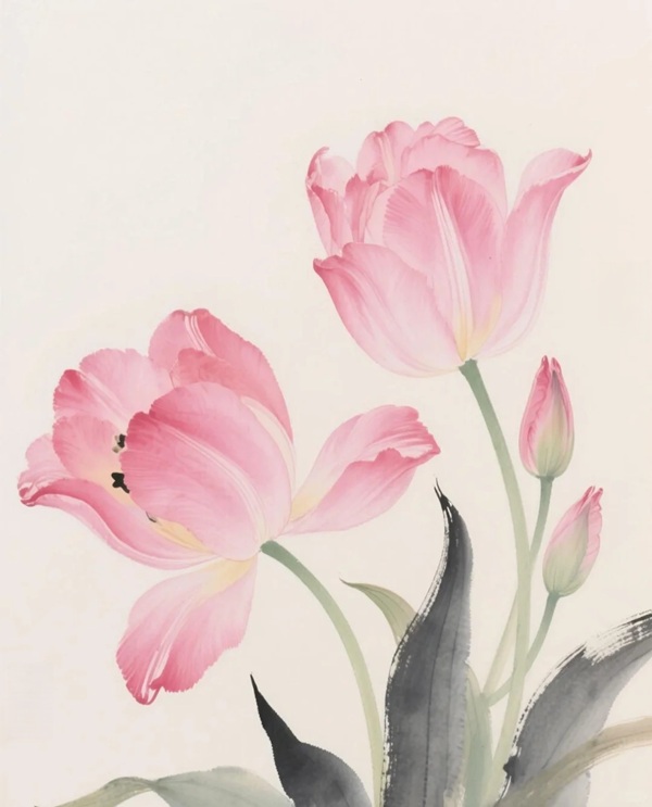 tranh vẽ hoa tulip 33