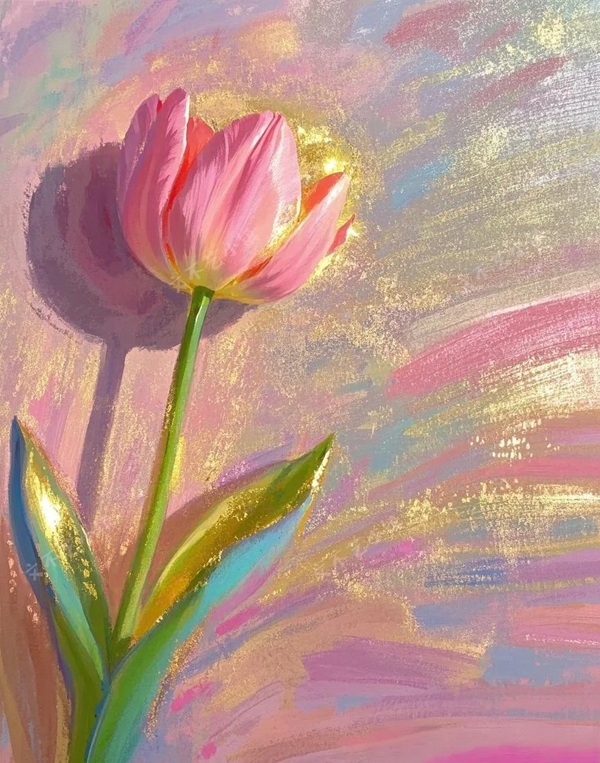 tranh vẽ hoa tulip 6