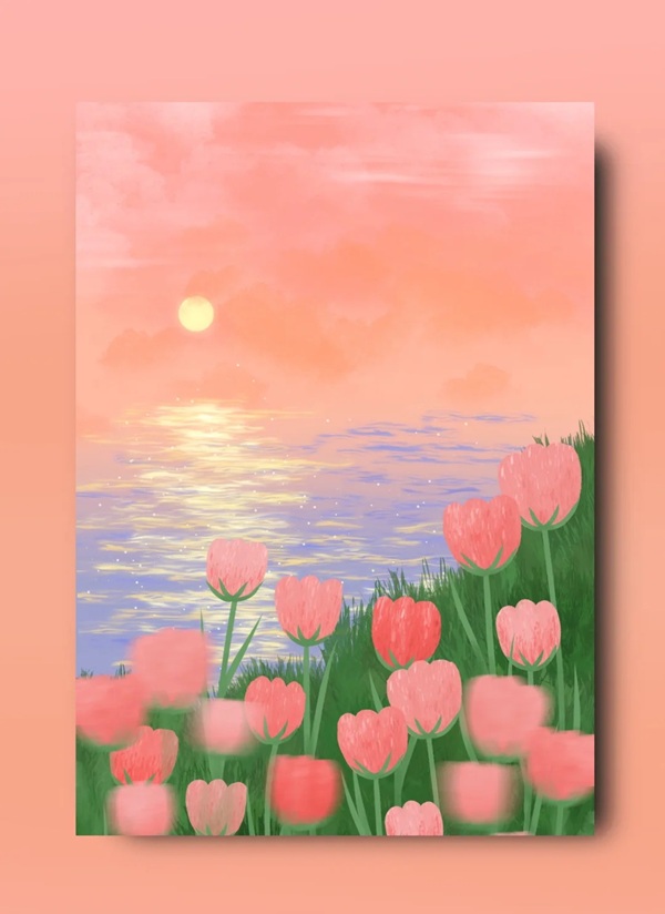 tranh vẽ hoa tulip 8
