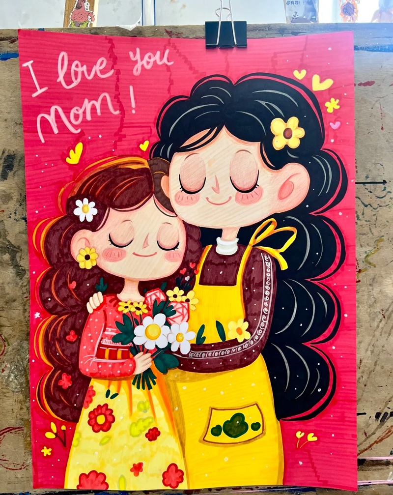 tranh vẽ mẹ 20