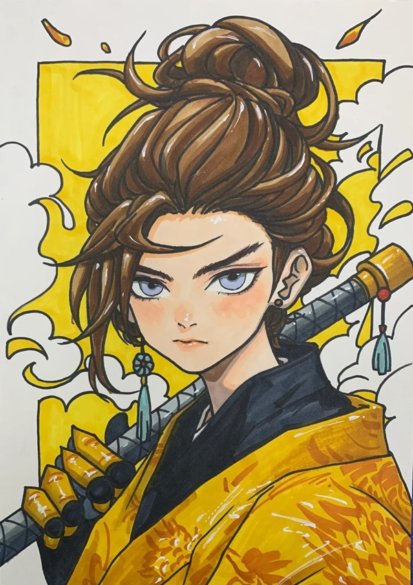 tranh vẽ nam anime đẹp trai đơn giản​