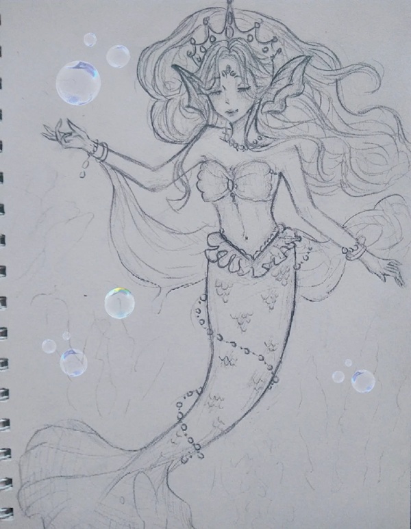 tranh vẽ nàng tiên cá