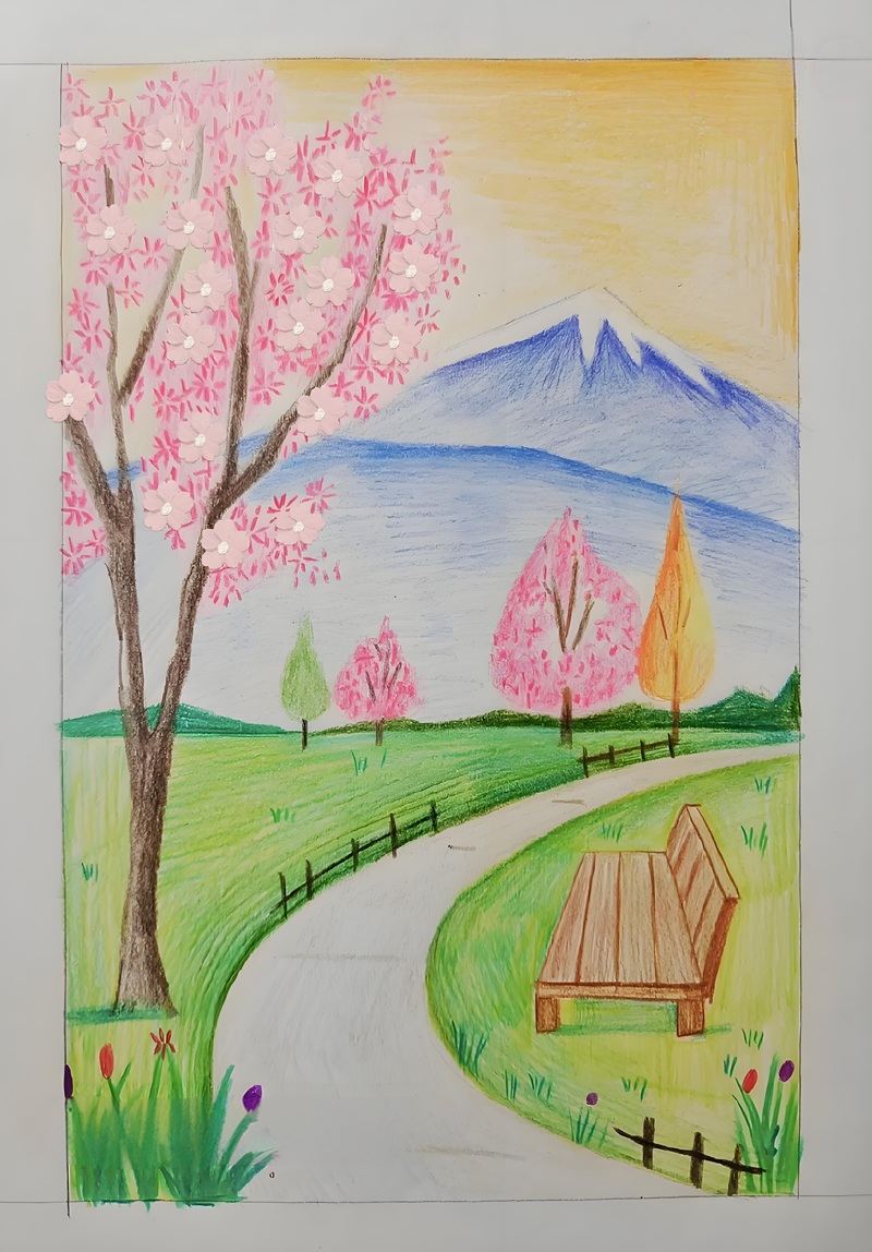 tranh vẽ phong cảnh thiên nhiên đẹp