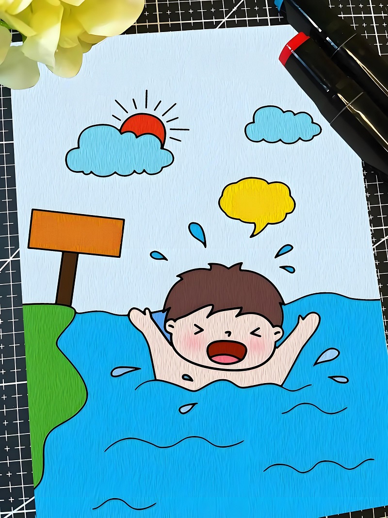 tranh vẽ phòng chống đuối nước