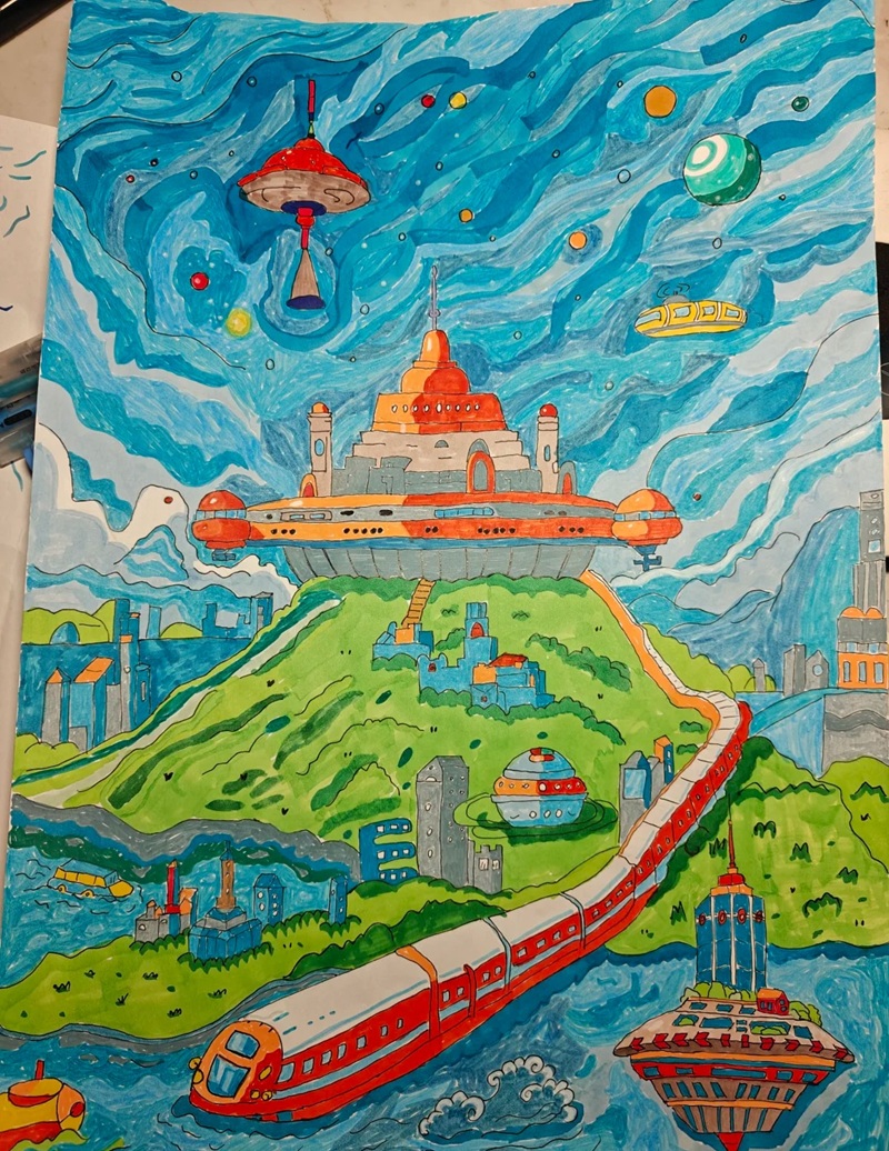 tranh vẽ thành phố hiện đại 1