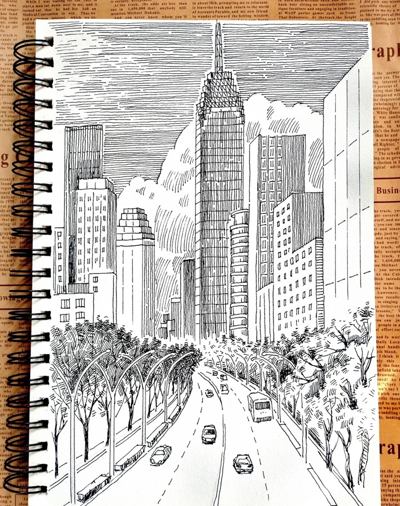 tranh vẽ thành phố hiện đại 11