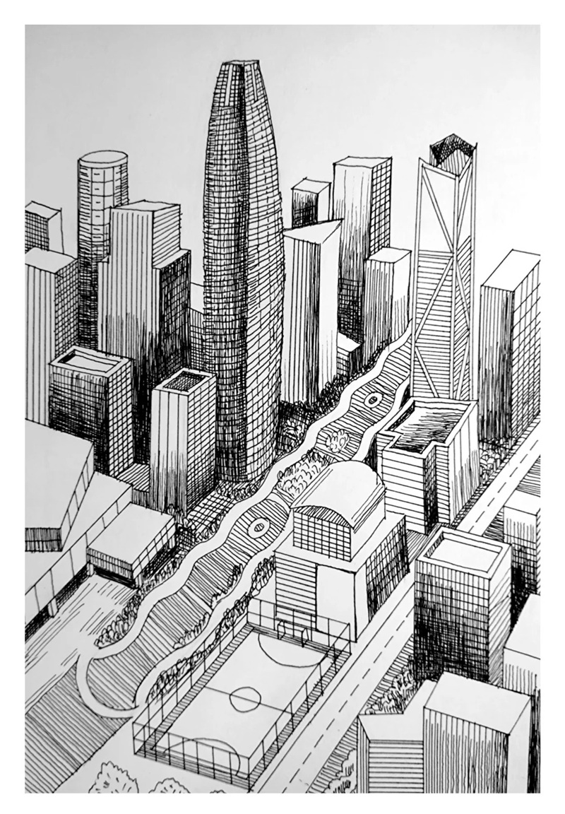 tranh vẽ thành phố hiện đại 12