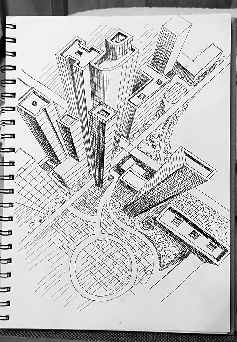 tranh vẽ thành phố hiện đại 14