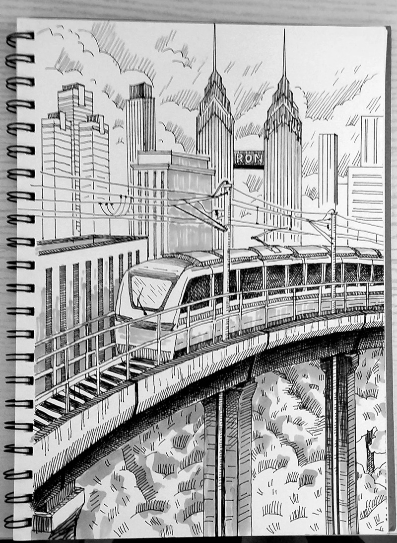 tranh vẽ thành phố hiện đại 17