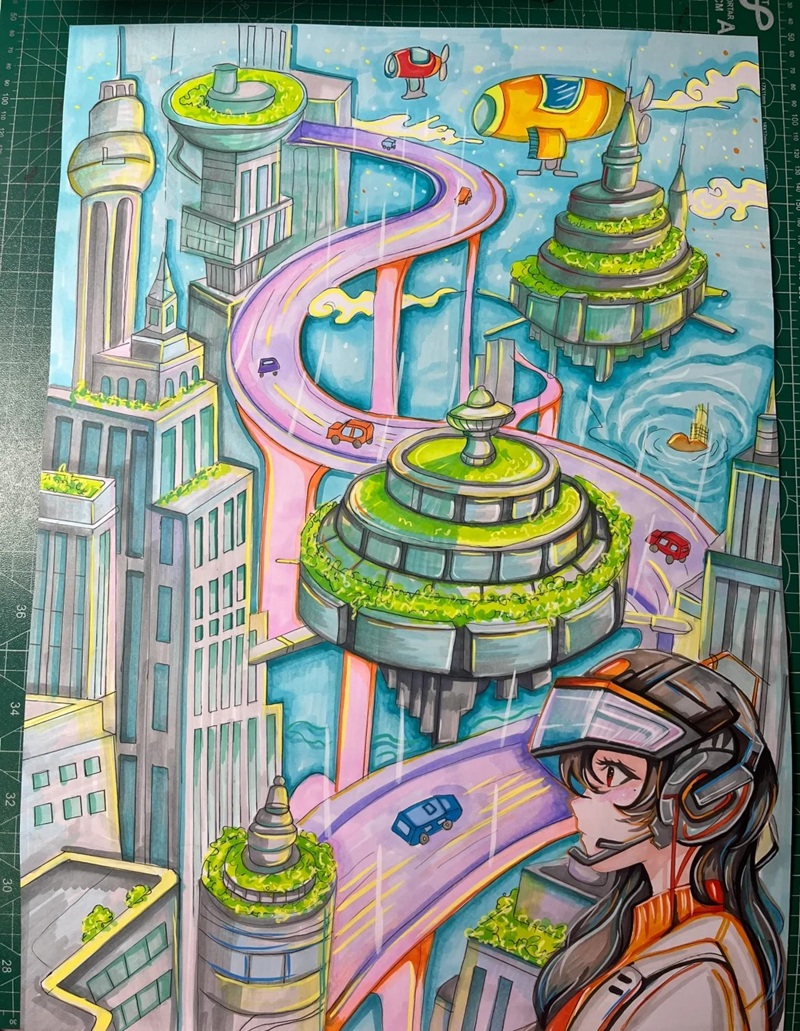 tranh vẽ thành phố hiện đại 19