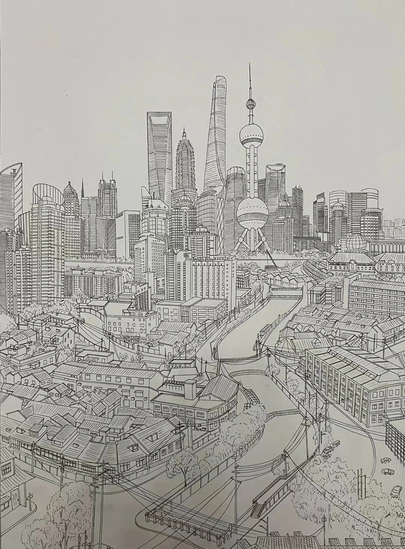 tranh vẽ thành phố hiện đại 22