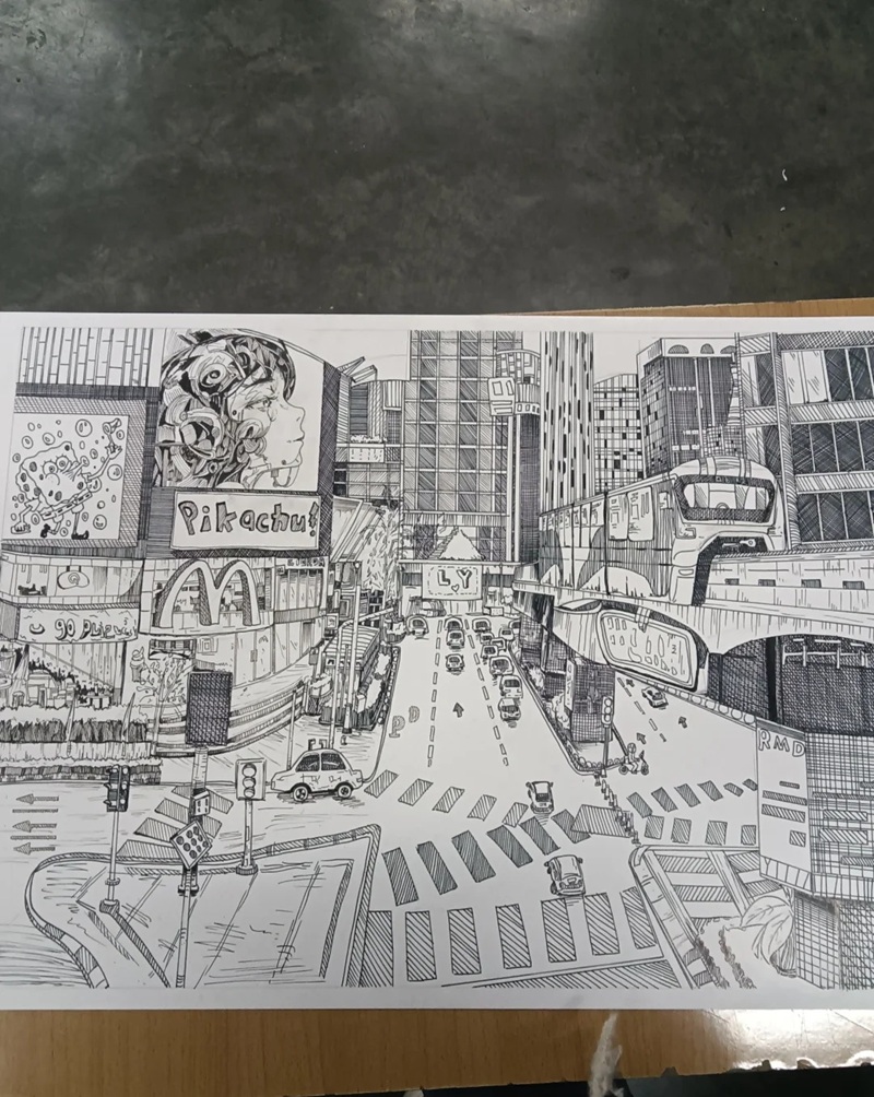 tranh vẽ thành phố hiện đại 27