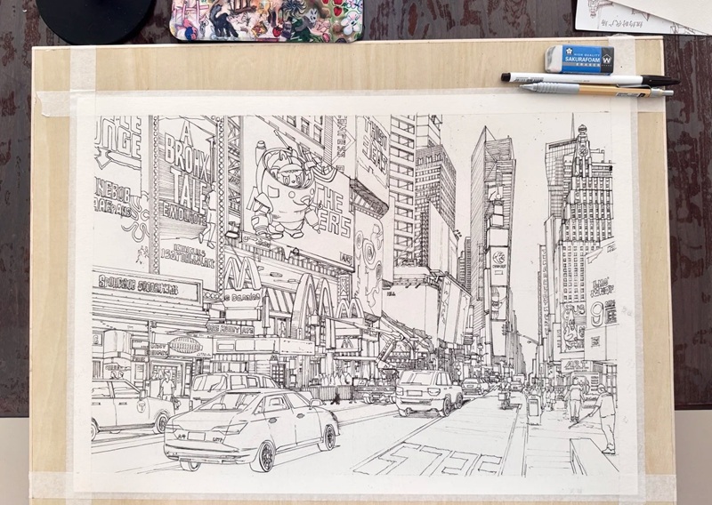 tranh vẽ thành phố hiện đại 28