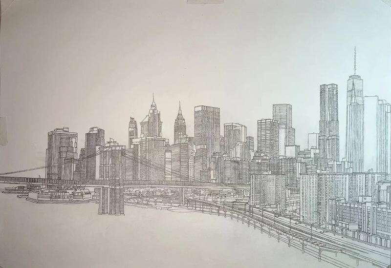 tranh vẽ thành phố hiện đại 29