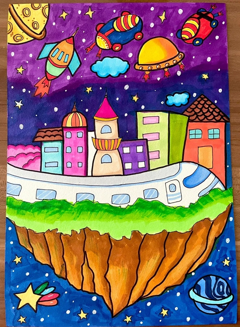 tranh vẽ thành phố hiện đại 4