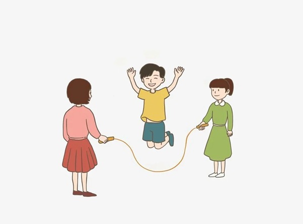 tranh vẽ trò chơi dân gian nhảy dây​