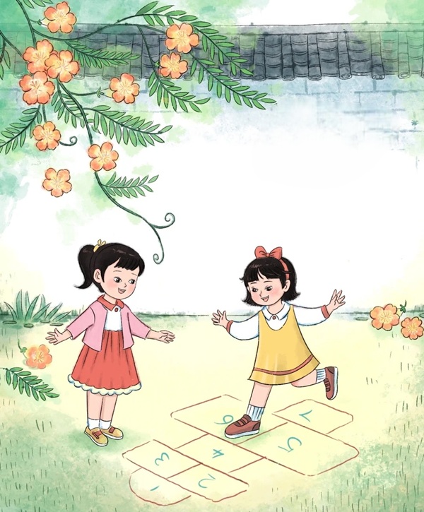 tranh vẽ về trò chơi dân gian​