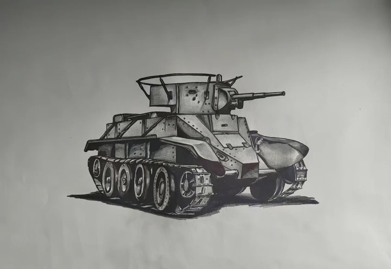 tranh vẽ xe tăng 20