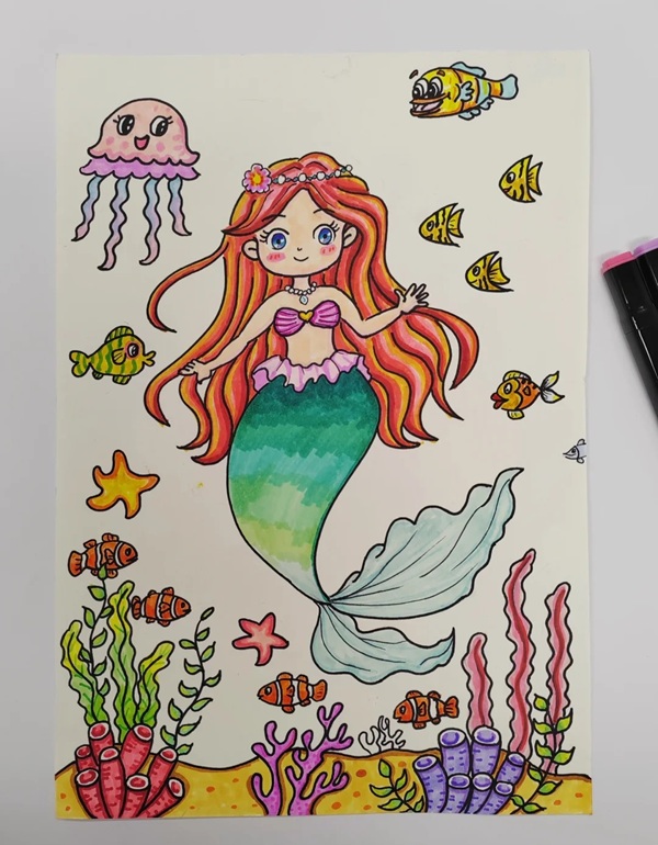 vẽ nàng tiên cá 17