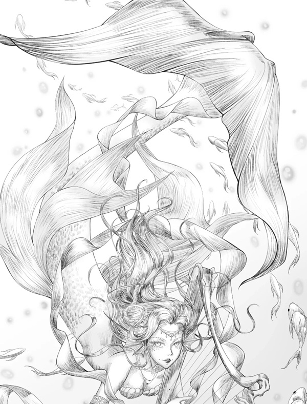 vẽ nàng tiên cá 22