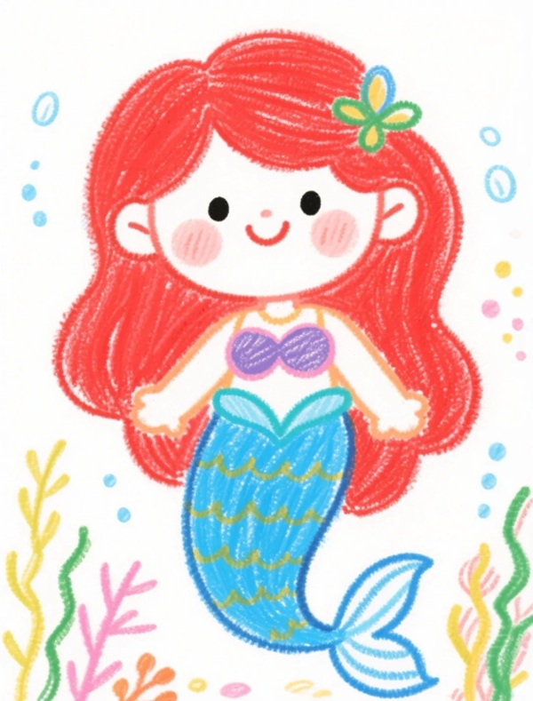vẽ nàng tiên cá 6