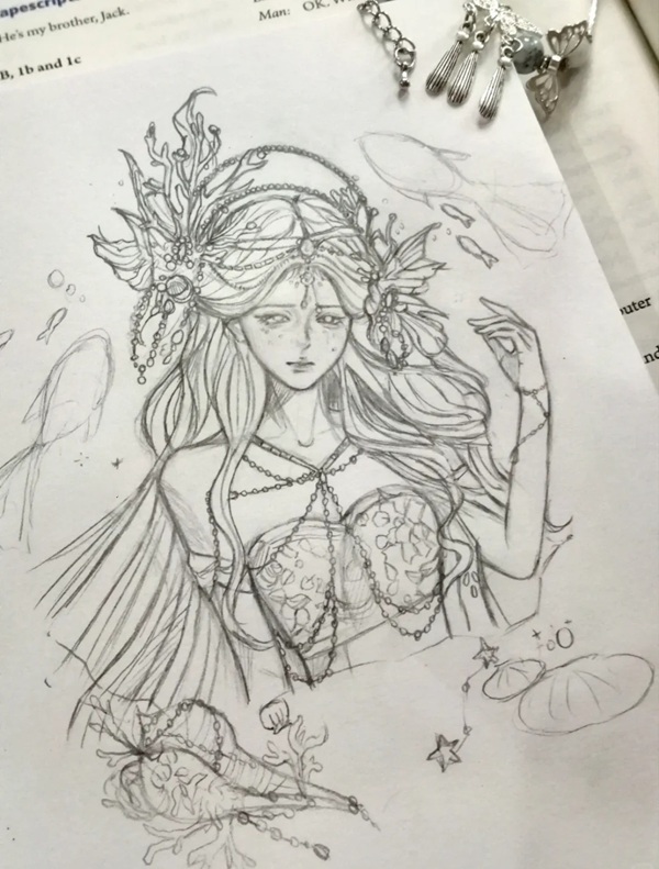 vẽ nàng tiên cá 7