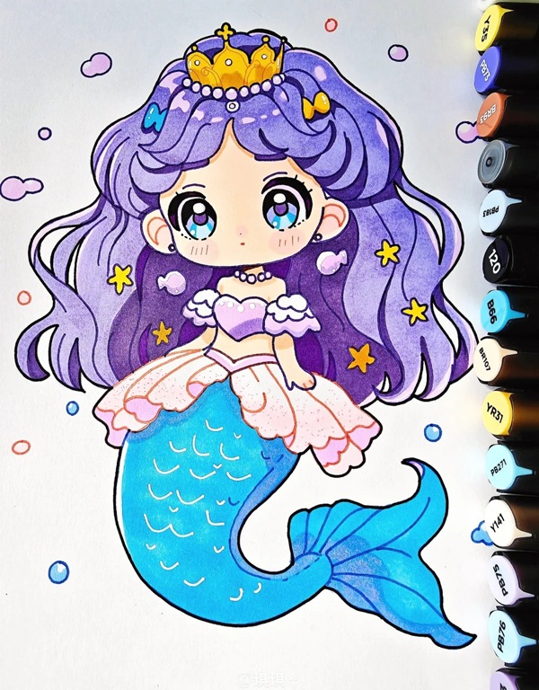 vẽ nàng tiên cá 9