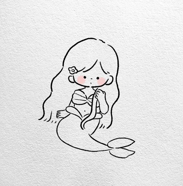 vẽ nàng tiên cá cute